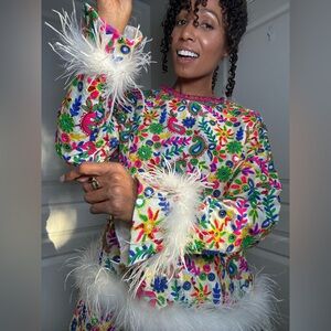 Vintage Long Sleeve Mirrored Mini Dress